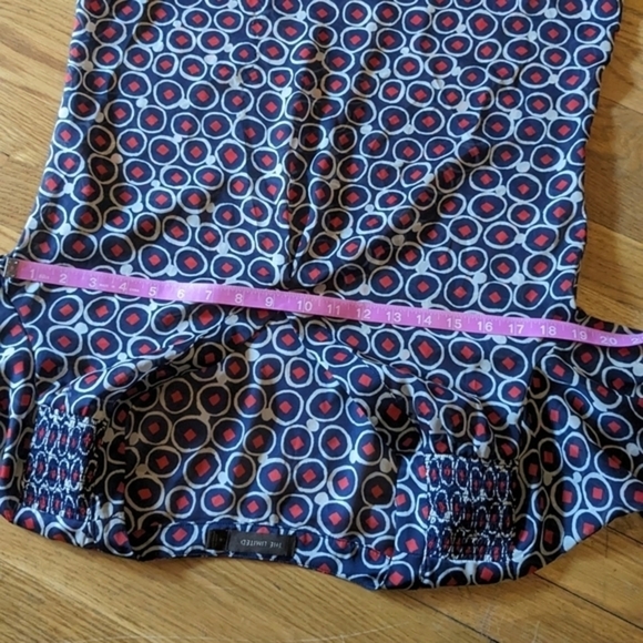 The Limited Medium Blue, Red & White Abstract‎ Sheer Tunic Blouse - Picture 9 of 12